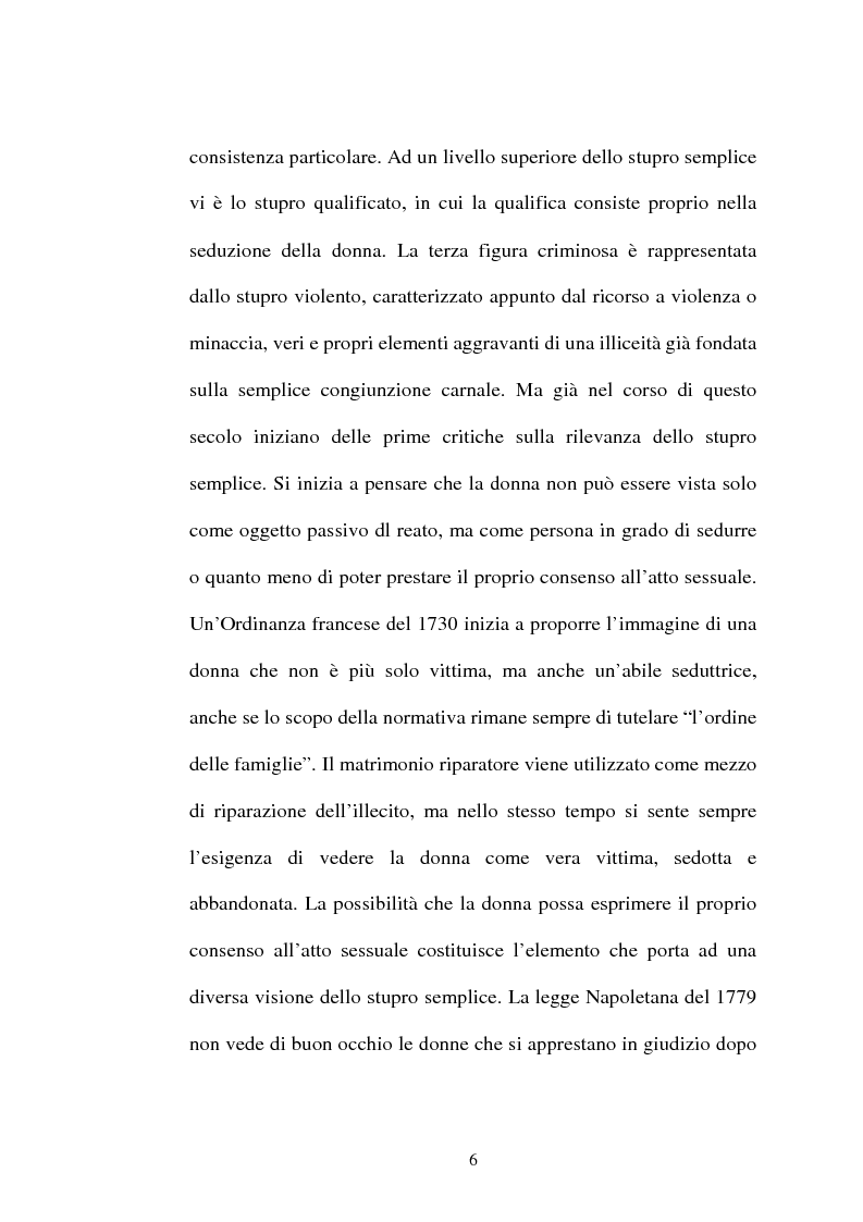 Anteprima della tesi: L'art. 609/bis c.p.: la violenza sessuale, Pagina 6