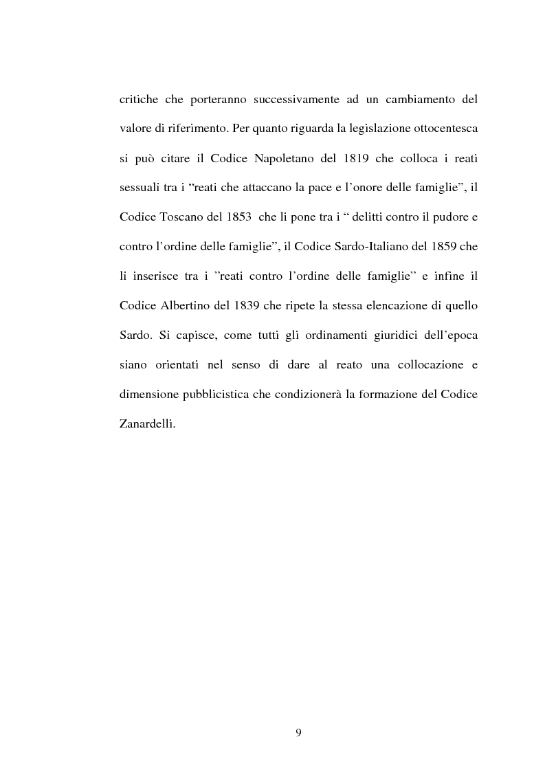 Anteprima della tesi: L'art. 609/bis c.p.: la violenza sessuale, Pagina 9