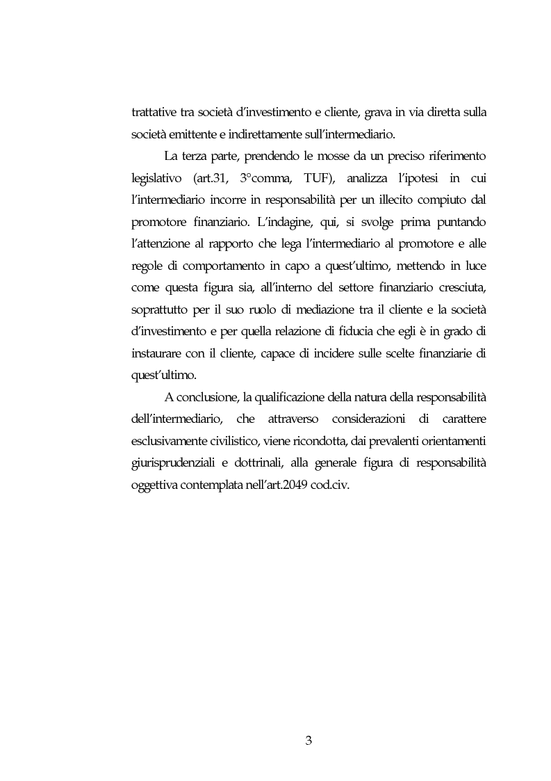 Anteprima della tesi: Obblighi di comportamento e responsabilità degli intermediari finanziari, Pagina 3