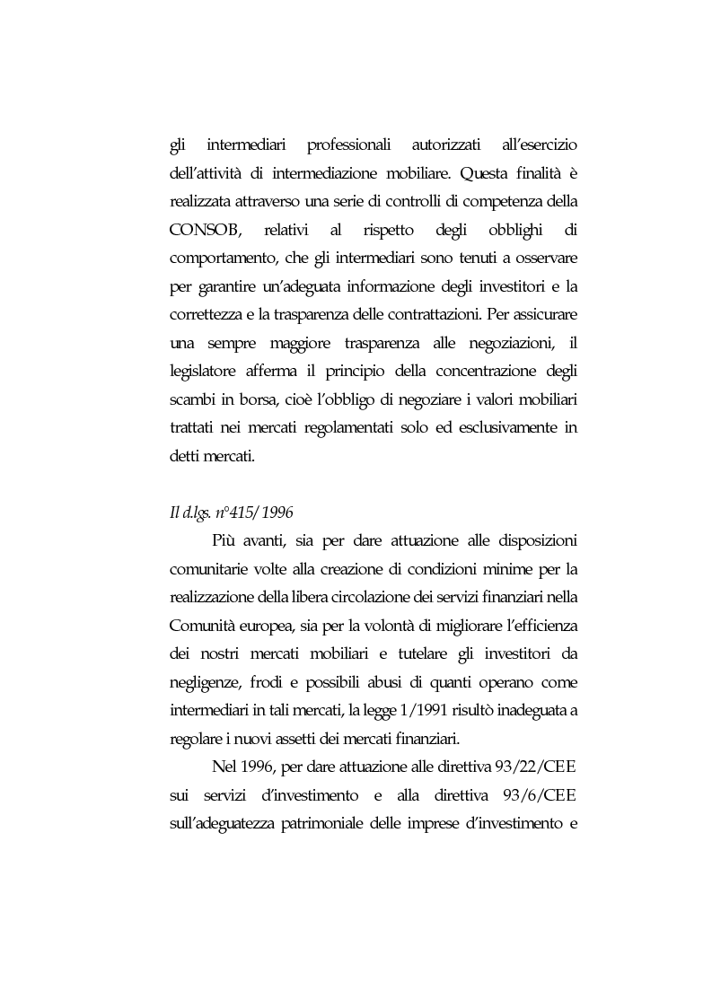 Anteprima della tesi: Obblighi di comportamento e responsabilità degli intermediari finanziari, Pagina 5