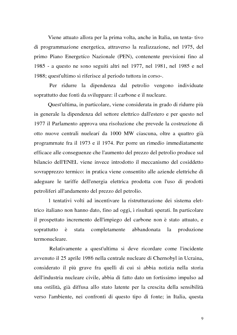 Anteprima della tesi: La liberalizzazione del settore elettrico: analisi e prospettive concorrenziali, Pagina 12