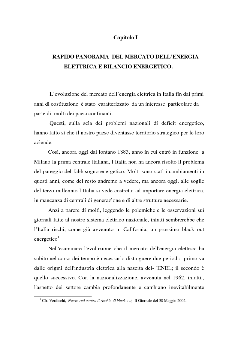 Anteprima della tesi: La liberalizzazione del settore elettrico: analisi e prospettive concorrenziali, Pagina 4