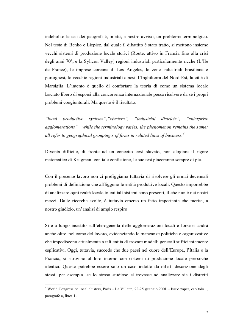 Anteprima della tesi: I distretti industriali: un confronto tra l'esperienza italiana e quella francese, Pagina 4