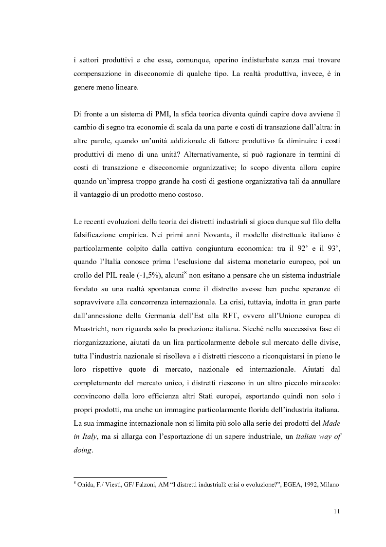 Anteprima della tesi: I distretti industriali: un confronto tra l'esperienza italiana e quella francese, Pagina 8