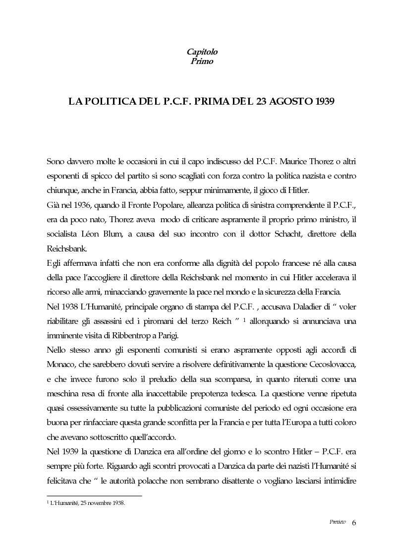 Anteprima della tesi: Il partito comunista francese dal patto nazi-sovietico all'operazione Barbarossa, Pagina 4