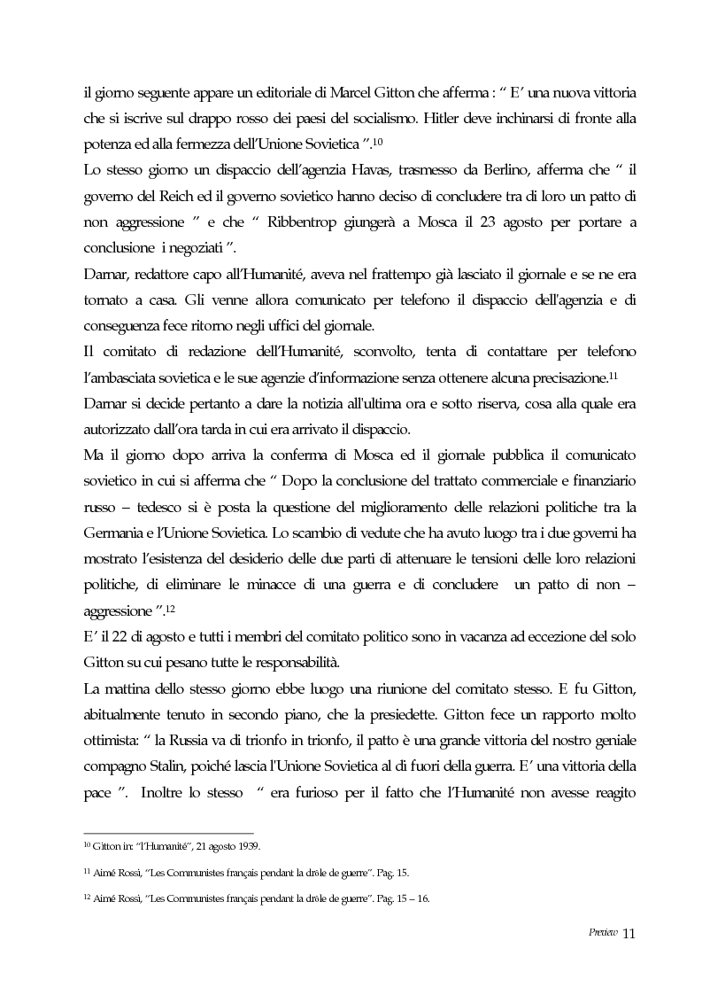 Anteprima della tesi: Il partito comunista francese dal patto nazi-sovietico all'operazione Barbarossa, Pagina 9