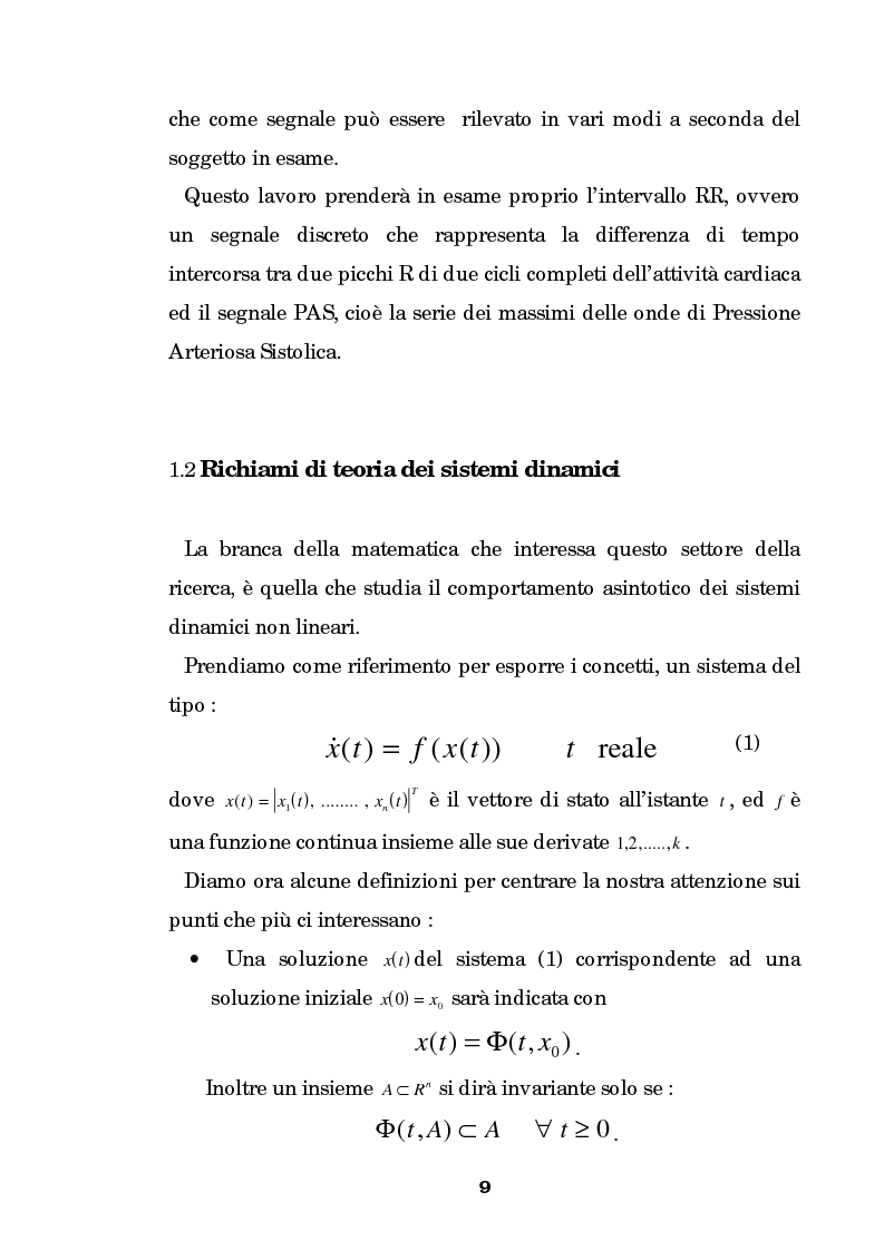 Anteprima della tesi: Stime di entropia in sistemi complessi: applicazione all'analisi di sistemi cardiovascolari, Pagina 9