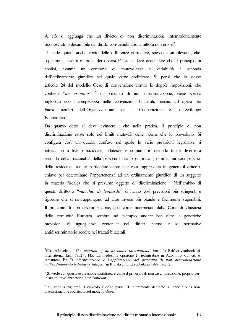 Anteprima della tesi: Il principio di non discriminazione nel diritto tributario internazionale, Pagina 3