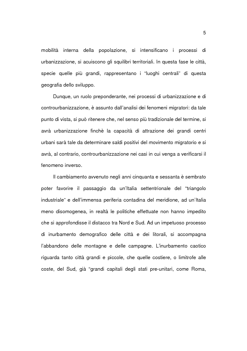 Anteprima della tesi: Analisi socioeconomica e demografica dei 4 grandi comuni del Mezzogiorno, Pagina 5