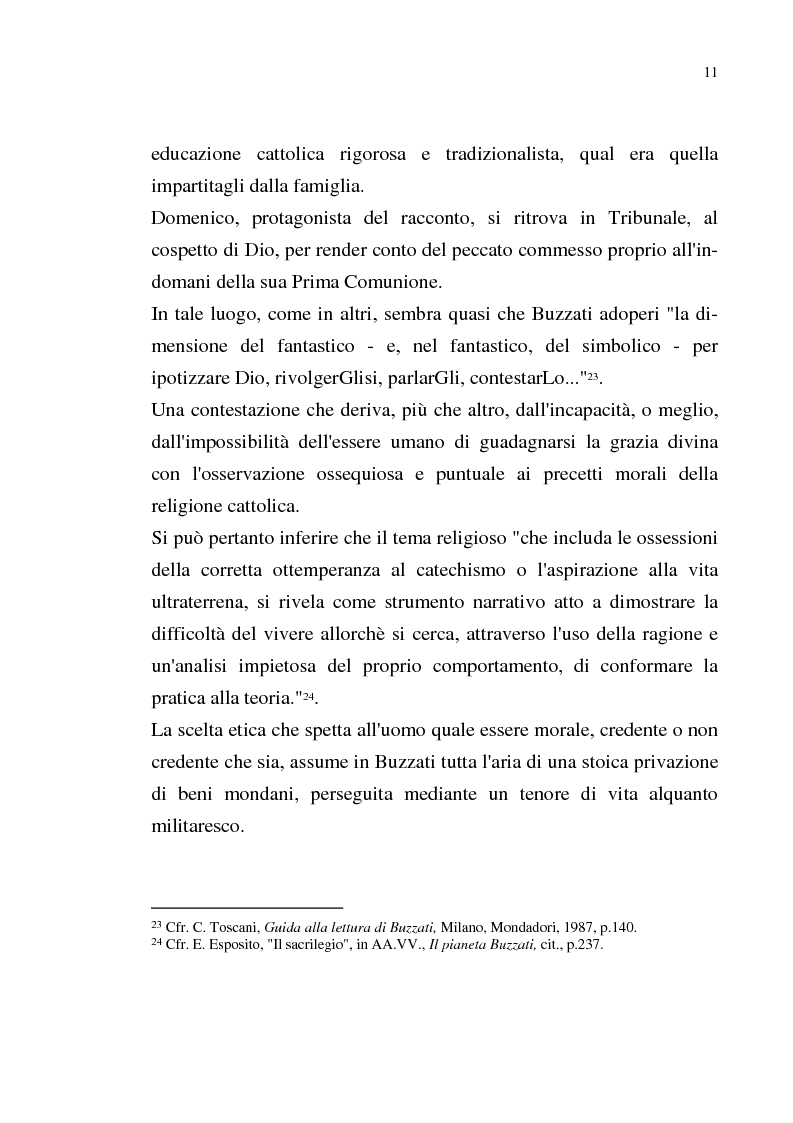 Anteprima della tesi: La problematica morale ed esistenziale nella narrativa di Dino Buzzati, Pagina 10