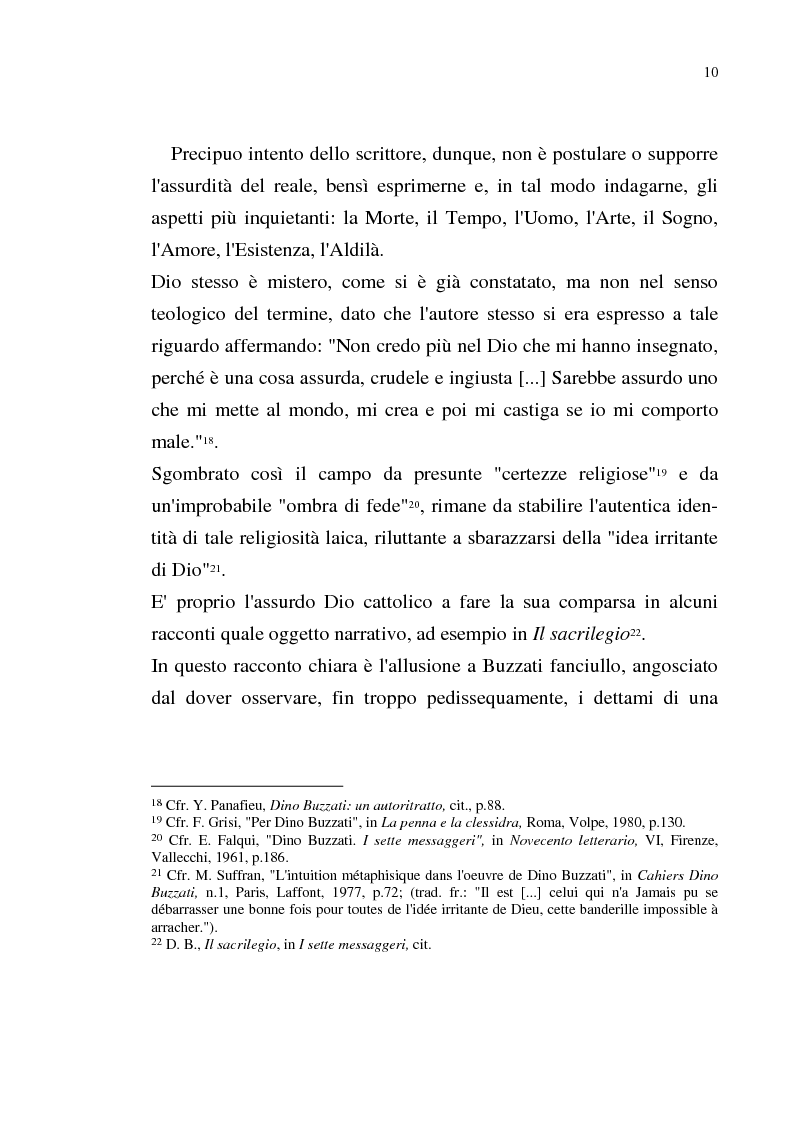 Anteprima della tesi: La problematica morale ed esistenziale nella narrativa di Dino Buzzati, Pagina 9