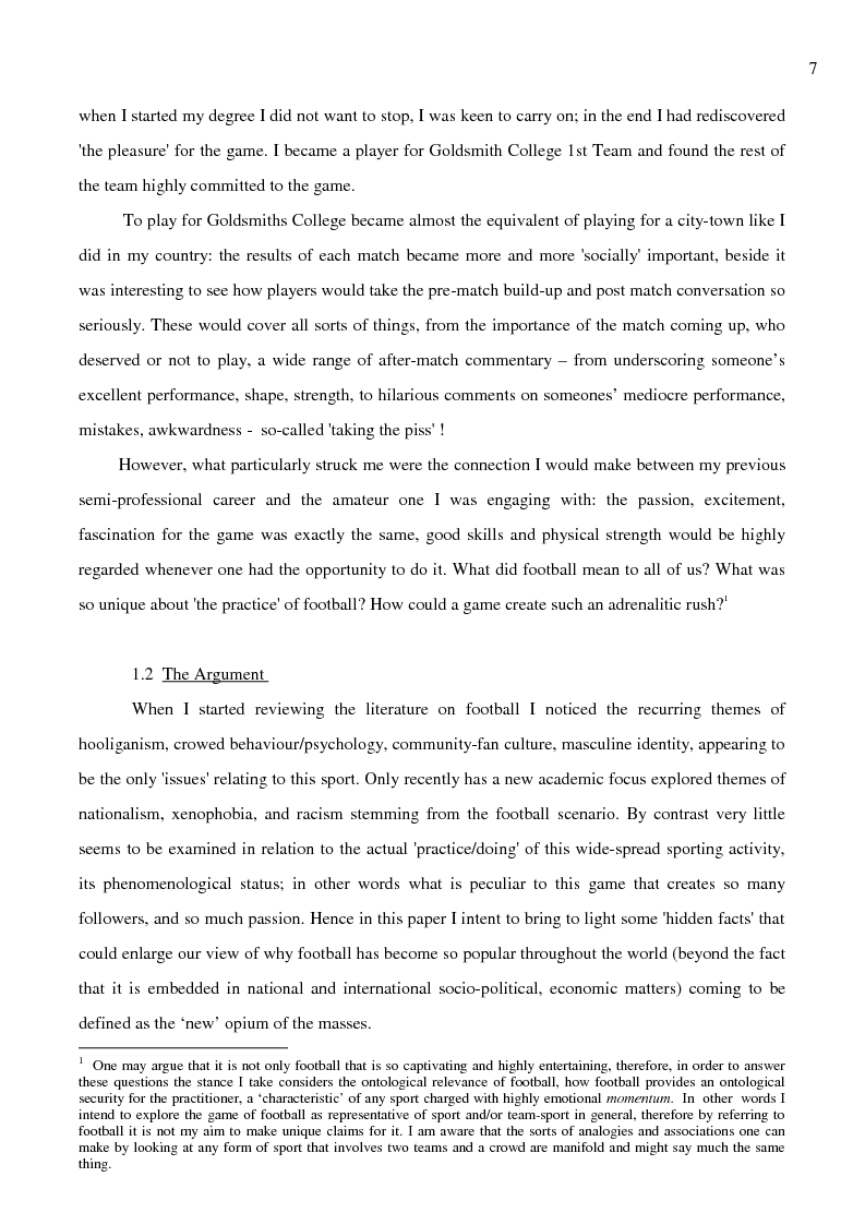 Anteprima della tesi: Who am I if I am not a Footballer? 'Doing' Identity through the Sport Experience, an Anthropological Perspective, Pagina 2