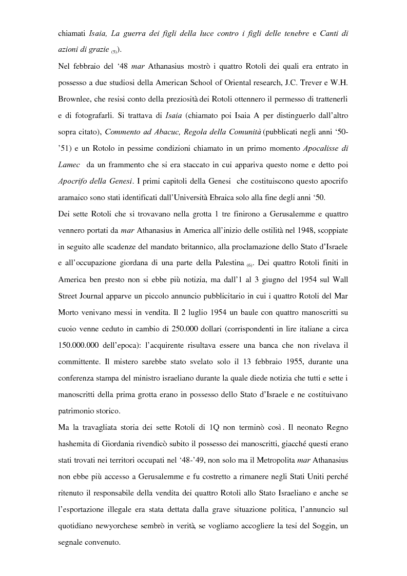 Anteprima della tesi: Il problema dei rapporti tra i testi di Qumran e il Vangelo di Giovanni: un bilancio alla luce degli studi più recenti, Pagina 3