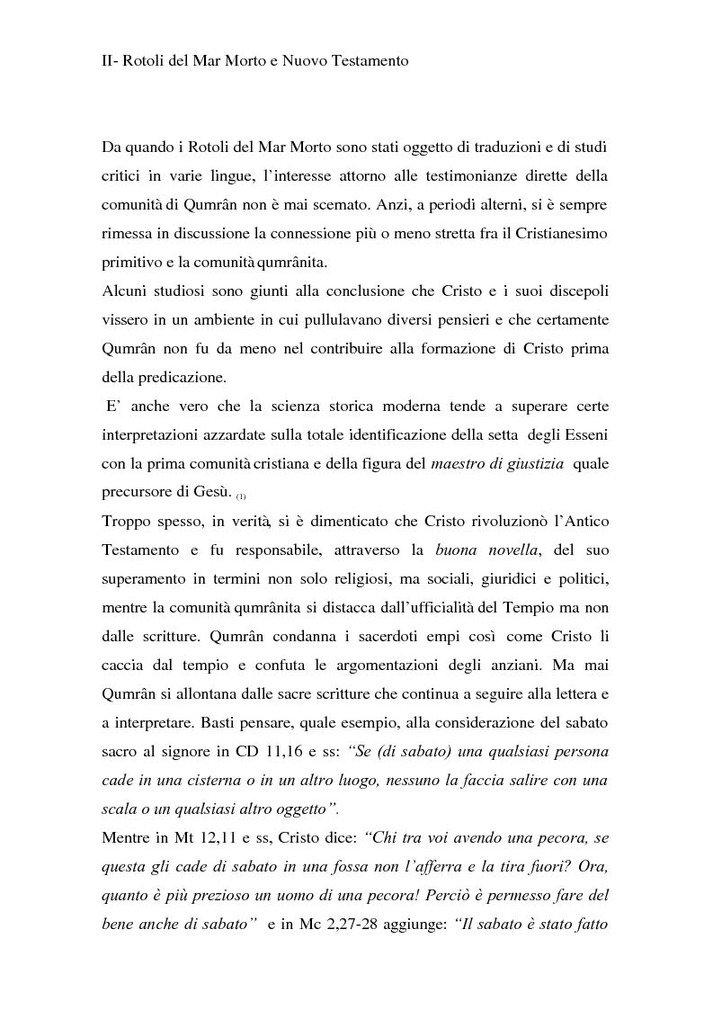 Anteprima della tesi: Il problema dei rapporti tra i testi di Qumran e il Vangelo di Giovanni: un bilancio alla luce degli studi più recenti, Pagina 6