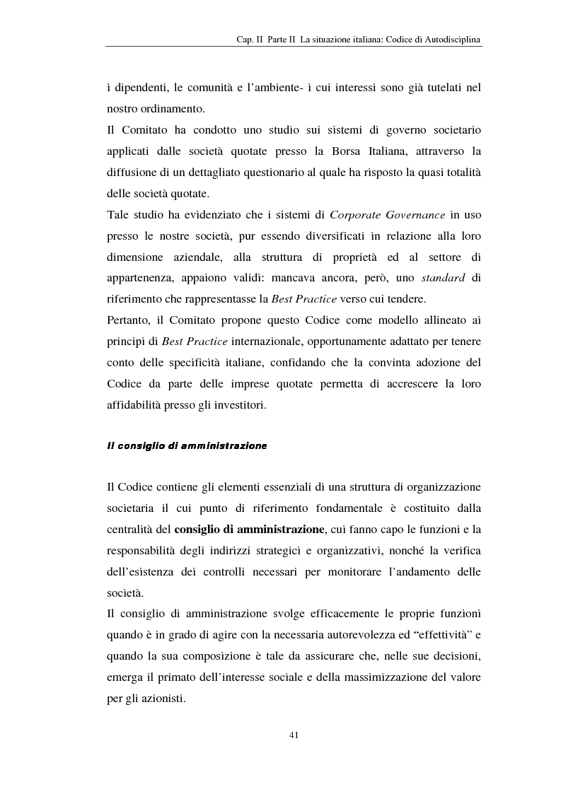 Anteprima della tesi: Corporate Governance. Il Codice di autodisciplina per le società per azioni quotate, Pagina 12