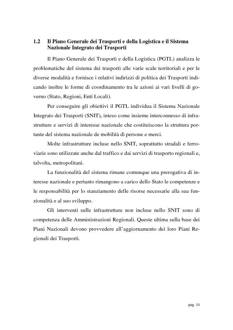 Anteprima della tesi: Verso un cambiamento strutturale del sistema dei trasporti nel mezzogiorno: dal QCS 2000-2006 alla Legge Obiettivo, Pagina 3