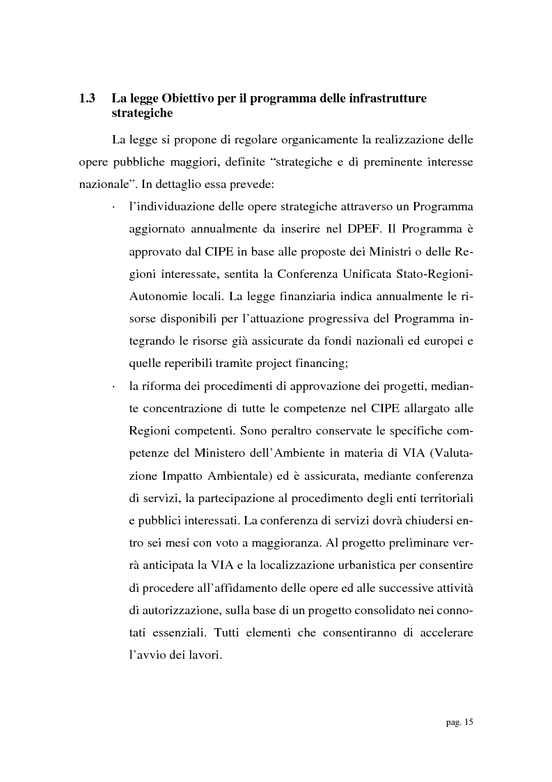 Anteprima della tesi: Verso un cambiamento strutturale del sistema dei trasporti nel mezzogiorno: dal QCS 2000-2006 alla Legge Obiettivo, Pagina 4