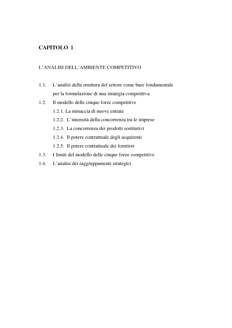 Anteprima della tesi: L'evoluzione della nozione di vantaggio competitivo negli studi strategici di marketing, Pagina 3
