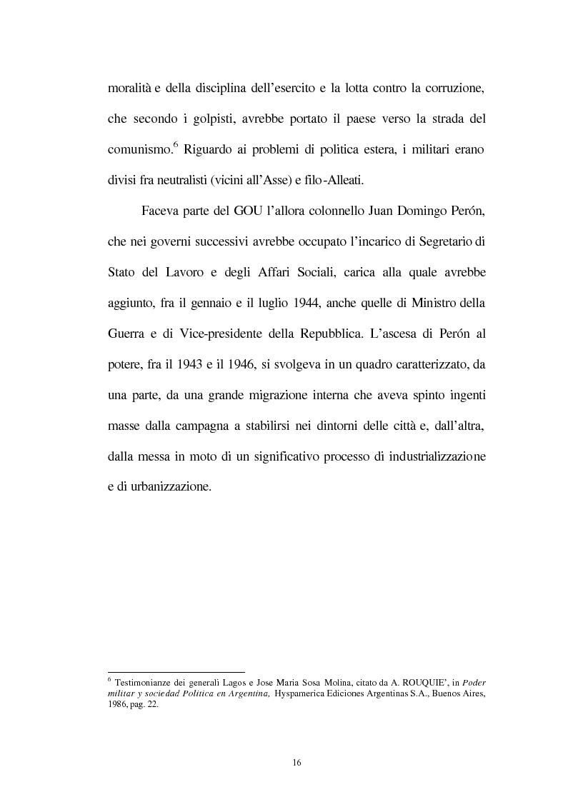 Anteprima della tesi: Le relazioni tra l'Italia e l'Argentina durante i primi anni del governo Peron, 1945-1949, Pagina 13