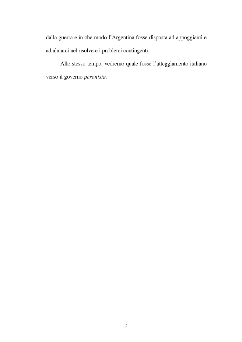 Anteprima della tesi: Le relazioni tra l'Italia e l'Argentina durante i primi anni del governo Peron, 1945-1949, Pagina 2