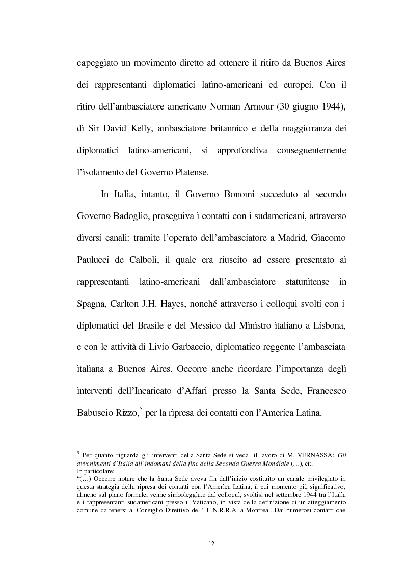 Anteprima della tesi: Le relazioni tra l'Italia e l'Argentina durante i primi anni del governo Peron, 1945-1949, Pagina 9