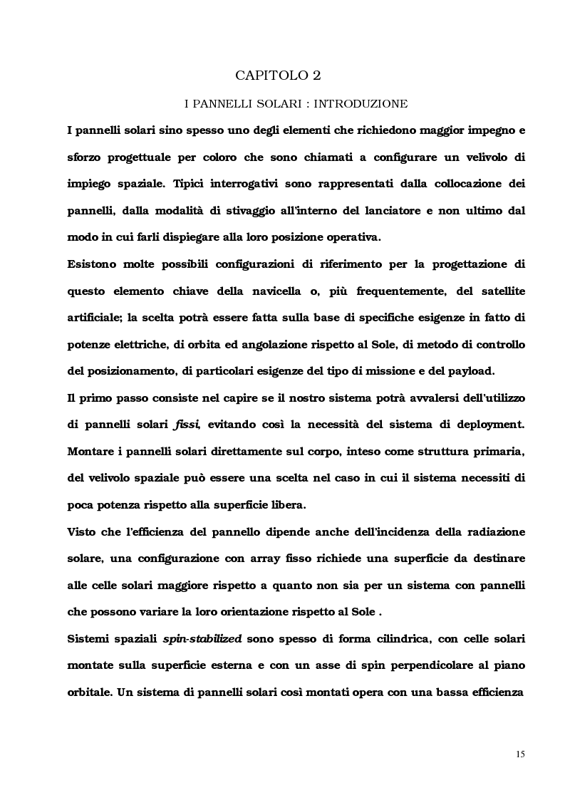 Anteprima della tesi: Tecnologie per il dispiegamento di pannelli solari per applicazioni spaziali. L'esempio del satellite Prima. Analisi preliminare cinematico-strutturale, Pagina 13