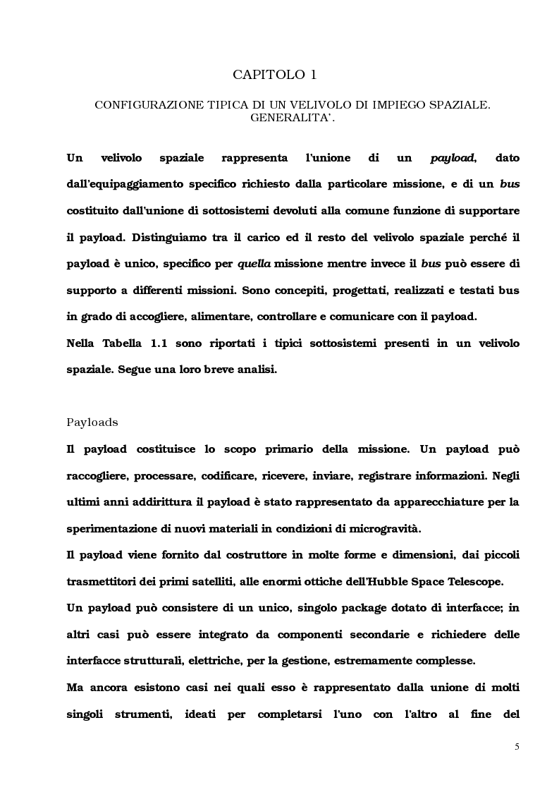 Anteprima della tesi: Tecnologie per il dispiegamento di pannelli solari per applicazioni spaziali. L'esempio del satellite Prima. Analisi preliminare cinematico-strutturale, Pagina 3