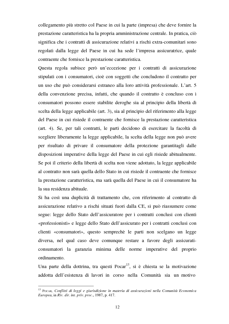 Anteprima della tesi: La legge applicabile al contratto di assicurazione con rischio localizzato nella CE, Pagina 10