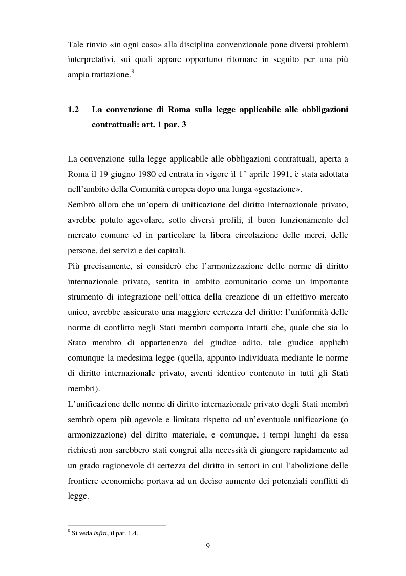 Anteprima della tesi: La legge applicabile al contratto di assicurazione con rischio localizzato nella CE, Pagina 7