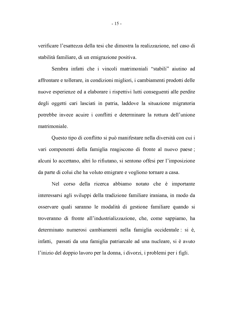 Anteprima della tesi: La coppia iraniana in Italia. La relazione di coppia, tra tradizione e migrazione., Pagina 15