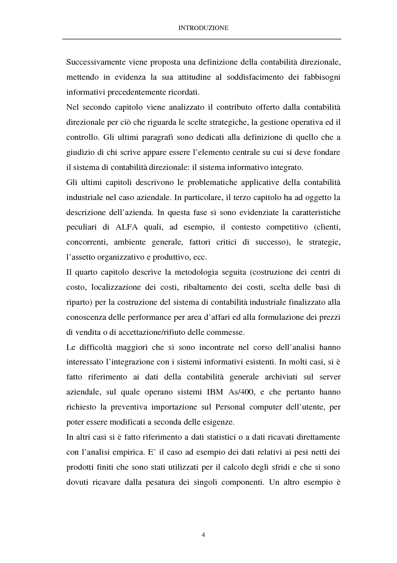 Anteprima della tesi: L'analisi dei costi consuntivi per area strategica d'affari e per prodotto. Il caso di un'impresa metalmeccanica, Pagina 4