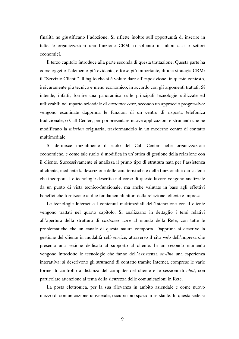 Anteprima della tesi: Da Call Center a Customer Interaction Center: il ruolo di Internet e delle nuove tecnologie nella gestione del cliente, Pagina 3