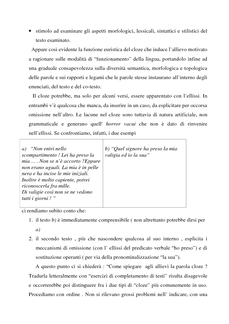 Anteprima della tesi: Il Cloze Procedure nell'apprendimento dell'insufficiente mentale lieve, Pagina 5