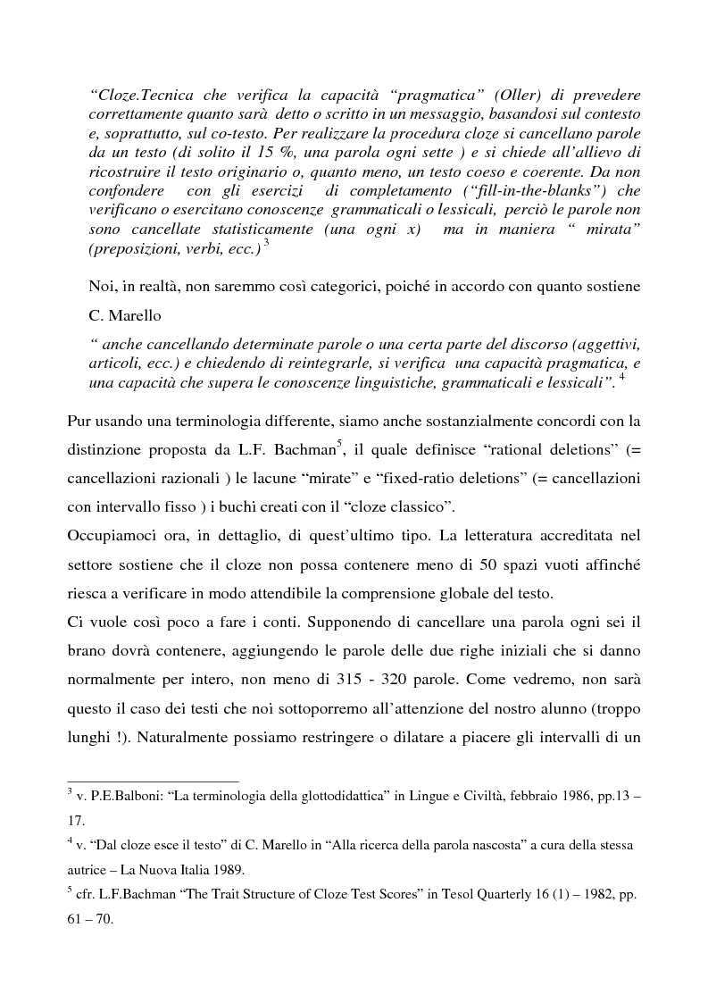 Anteprima della tesi: Il Cloze Procedure nell'apprendimento dell'insufficiente mentale lieve, Pagina 7