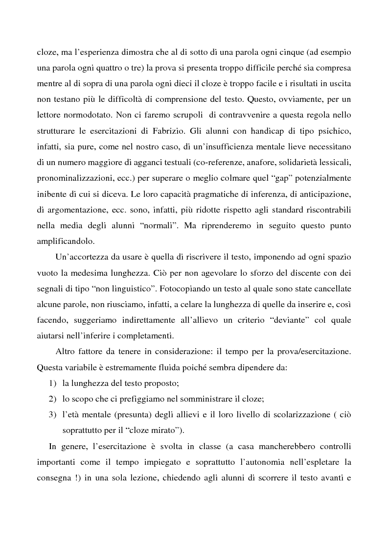 Anteprima della tesi: Il Cloze Procedure nell'apprendimento dell'insufficiente mentale lieve, Pagina 8