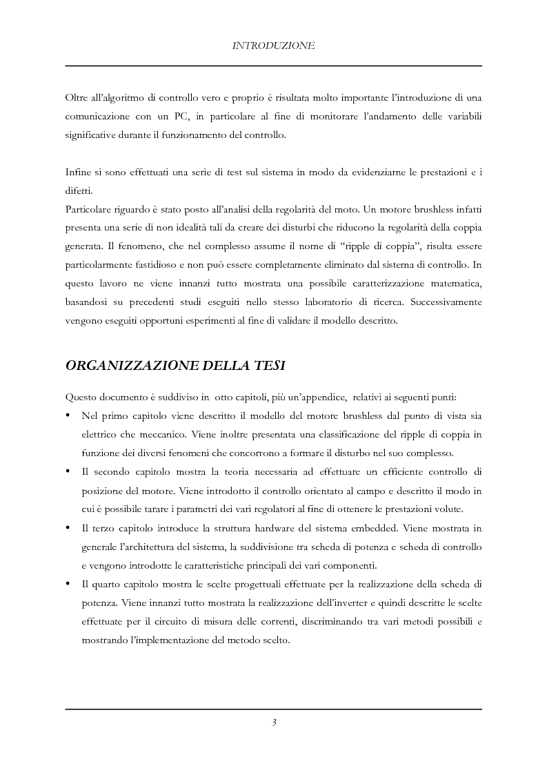 Anteprima della tesi: Progetto e realizzazione di un sistema di controllo di corrente e posizione per motori brushless mediante DSP, Pagina 3