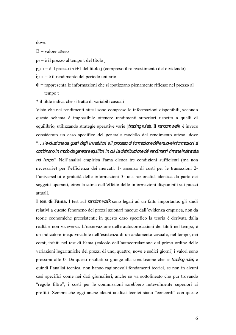 Anteprima della tesi: L'efficienza del mercato mobiliare: studi empirici sul nuovo mercato italiano, Pagina 6