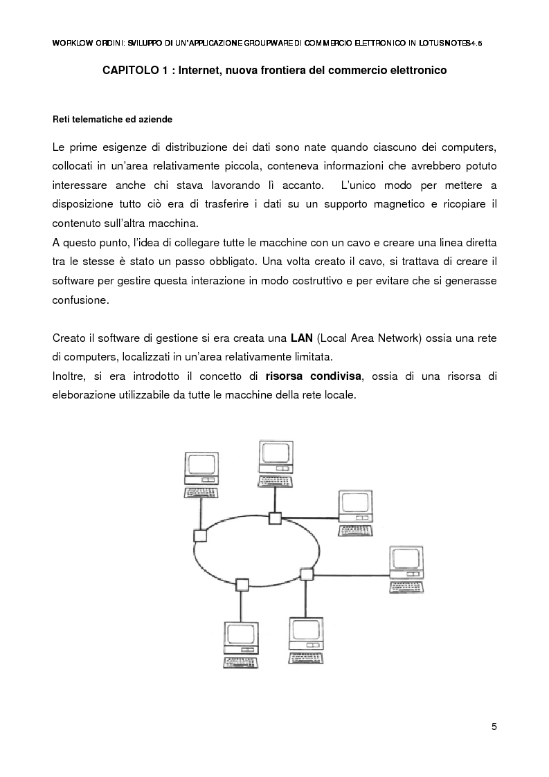 Anteprima della tesi: Workflow ordini: un'applicazione groupware di commercio elettronico con Lotus Notes 4.6, Pagina 3