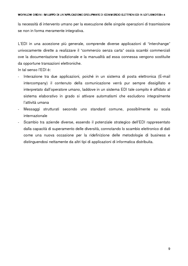 Anteprima della tesi: Workflow ordini: un'applicazione groupware di commercio elettronico con Lotus Notes 4.6, Pagina 7