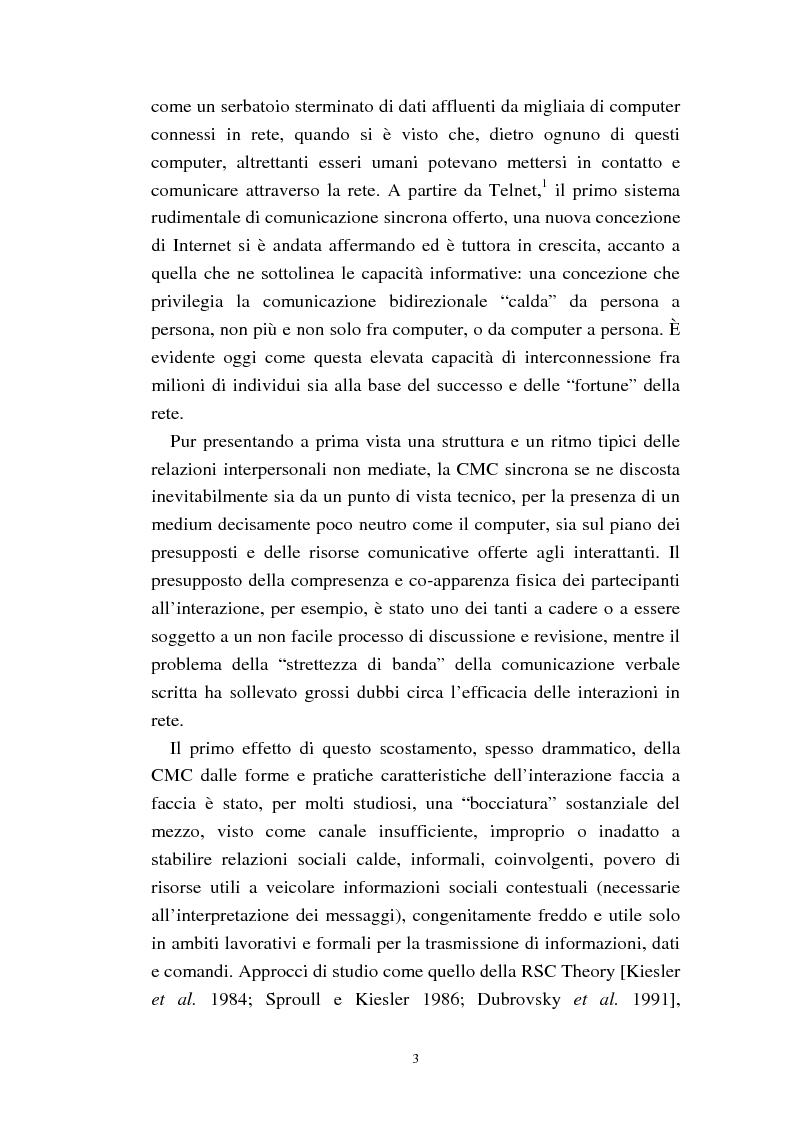 Anteprima della tesi: La comunicazione sulla rete Internet Relay Chat. Usi e funzioni sociali della tecnologia, Pagina 2