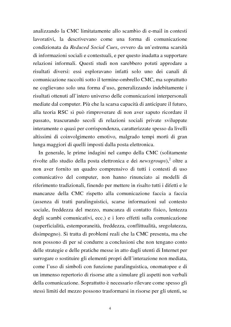 Anteprima della tesi: La comunicazione sulla rete Internet Relay Chat. Usi e funzioni sociali della tecnologia, Pagina 3