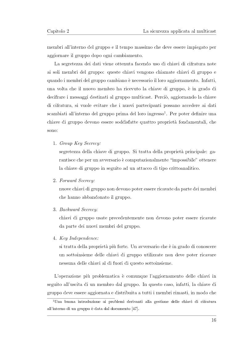 Anteprima della tesi: Valutazione delle prestazioni di soluzioni per la distribuzione di chiavi crittografiche in ambito multicast, Pagina 14