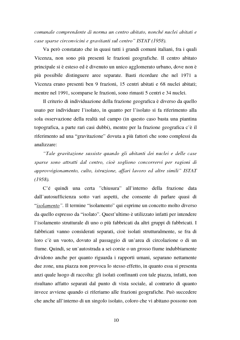Anteprima della tesi: Proiezioni demografico-sociali per microaree: studio di fattibilità per il Comune di Vicenza, Pagina 10