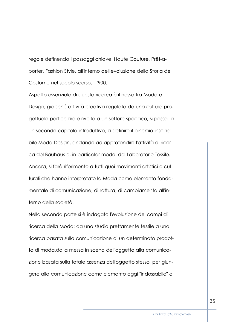 Anteprima della tesi: La moda: da oggetto di seduzione del corpo a mondo dell'arredo del corpo, Pagina 4