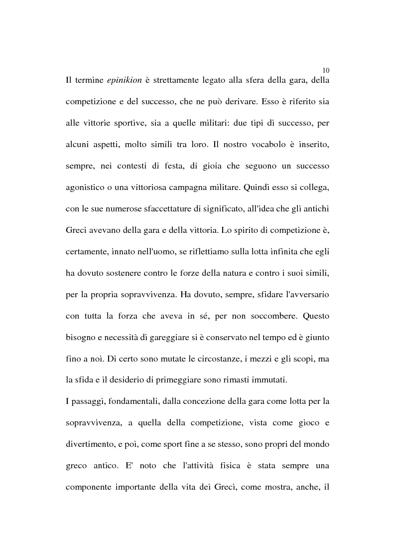 Anteprima della tesi: Il termine epinikion. Usi e significati nella documentazione di età greca e romana, Pagina 7