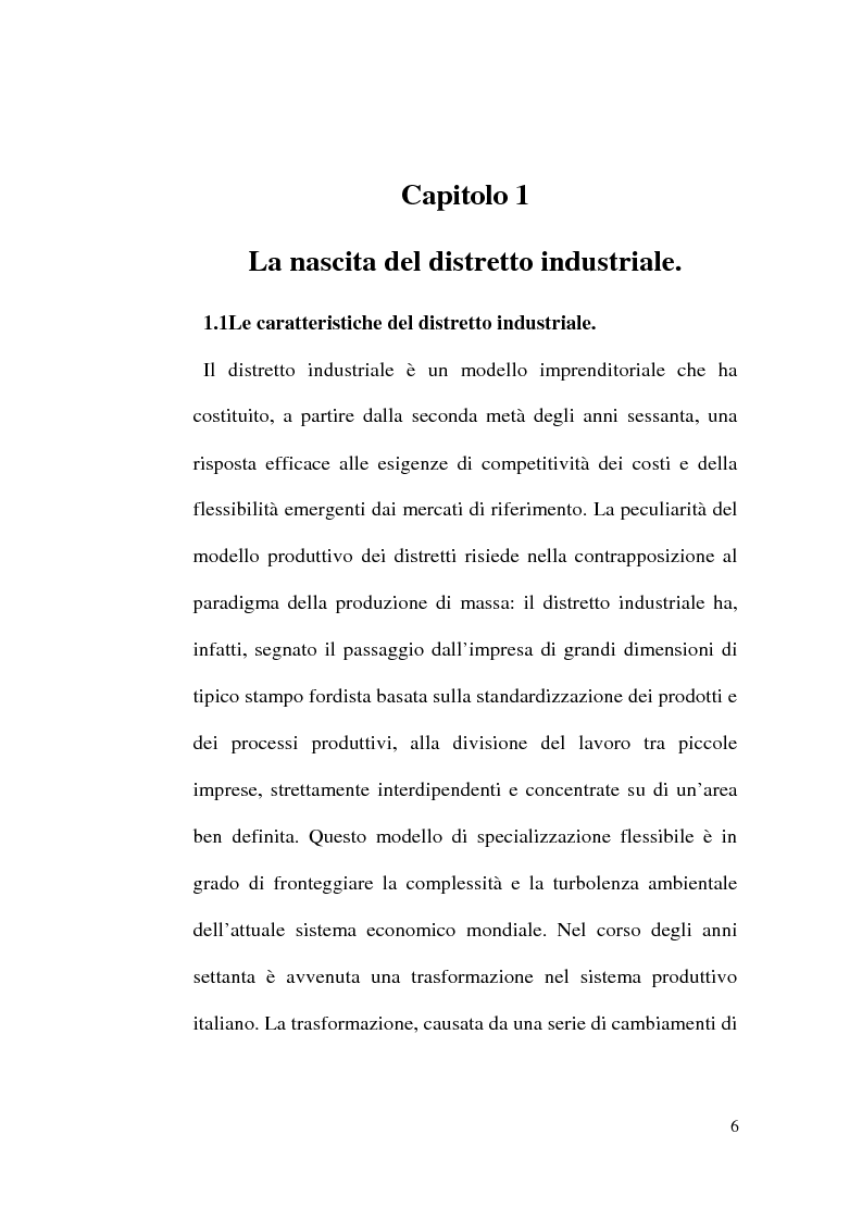 Anteprima della tesi: I distretti industriali e lo sviluppo del Mezzogiorno: il caso del salottificio lucano, Pagina 5