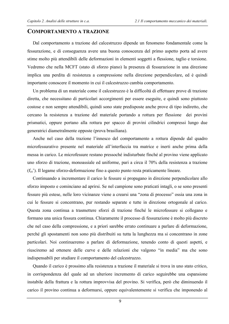 Anteprima della tesi: Analisi di elementi strutturali in calcestruzzo ad alta resistenza col modello Mcft e col modello di Cervenka, Pagina 6
