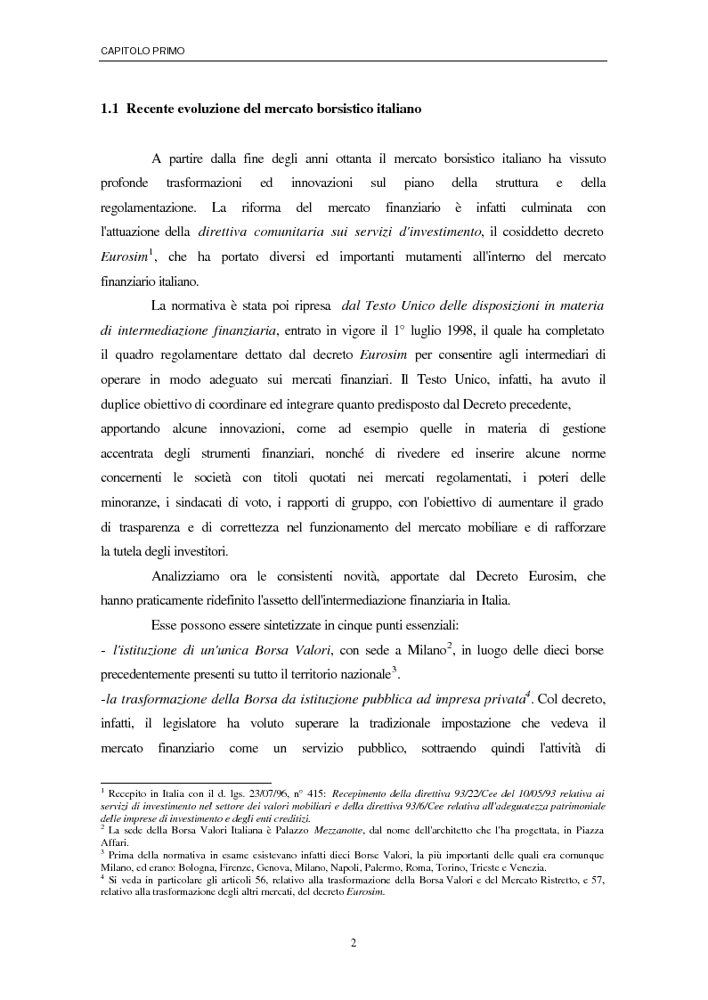 Anteprima della tesi: La valutazione delle società, con particolare riferimento alle net companies, ai fini della quotazione in Borsa, Pagina 4