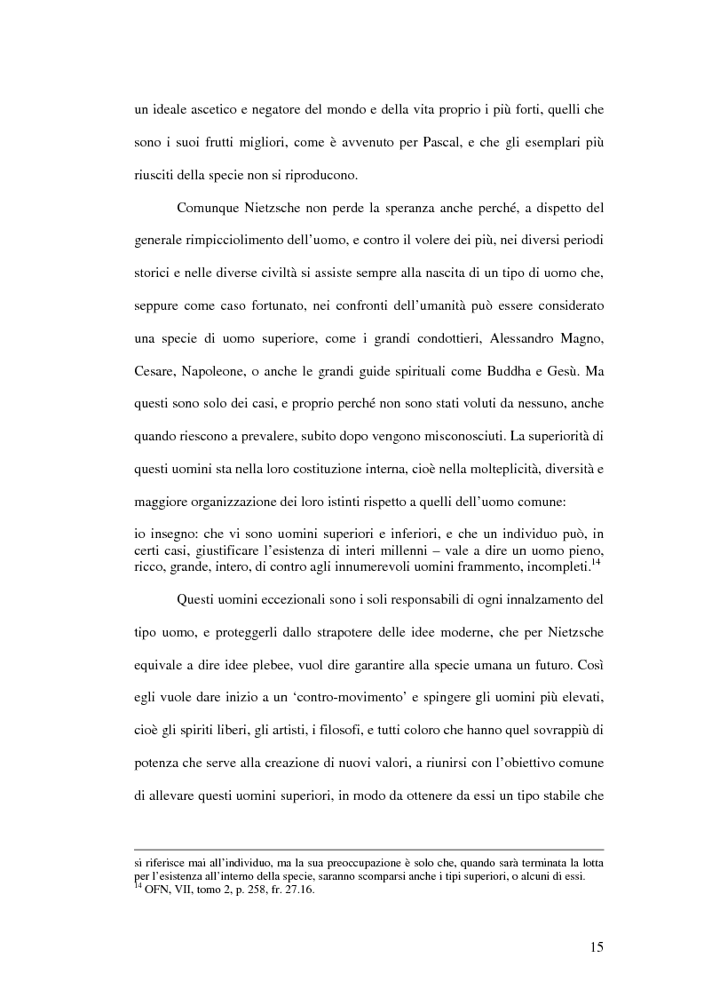 Anteprima della tesi: Il concetto di Ubermensch nella filosofia di Friedrich Nietzsche, Pagina 13