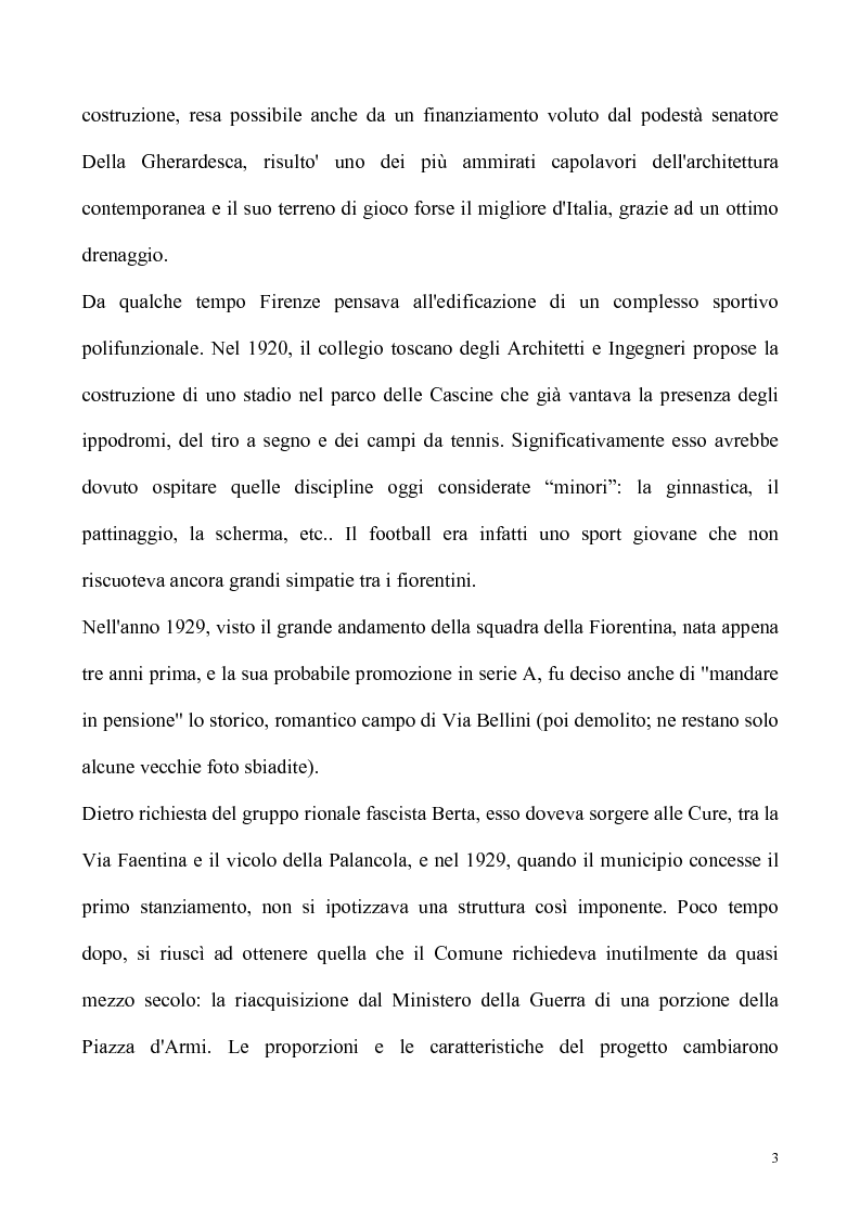 Anteprima della tesi: Lo Stadio Comunale di Firenze: analisi critica e progetto per una nuova copertura delle tribune, Pagina 3